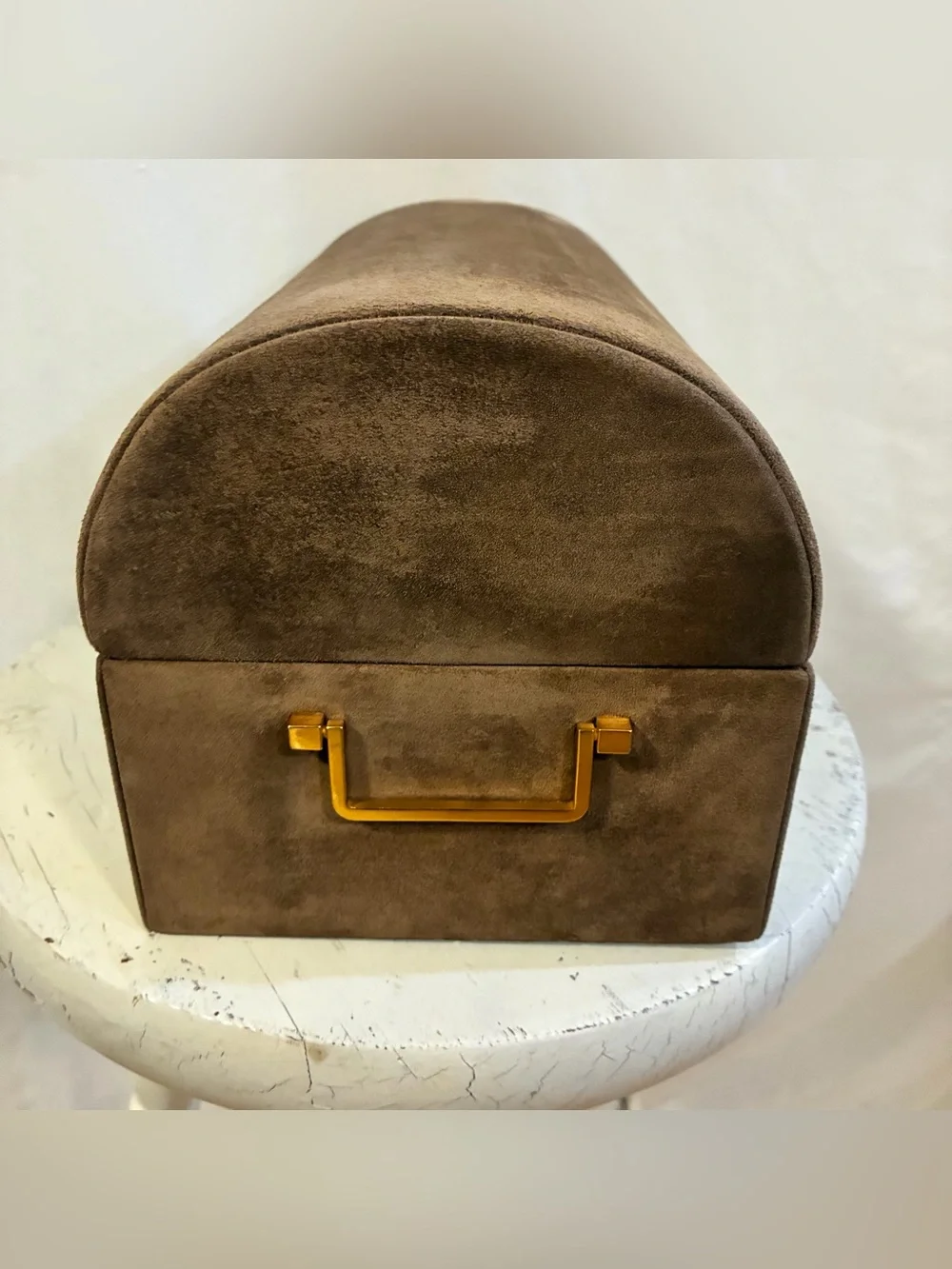Vtg Neiman Marcus Casket Style 70s Jewelry Box Inc Tasseled Key Made In Italy